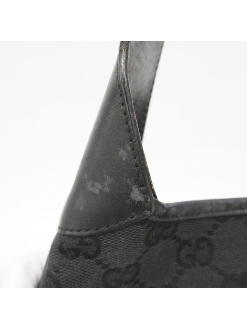 ★SOLD★ Gucci Shoulder Bag GG Canvas Jackie Black Silver - Picture 8 of 10